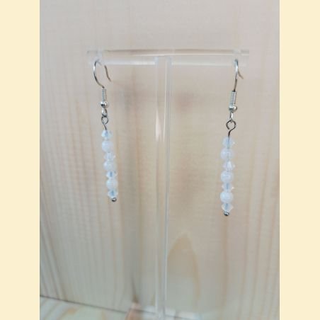Boucles d'oreilles Chute de pierre et de cristal pierre de lune