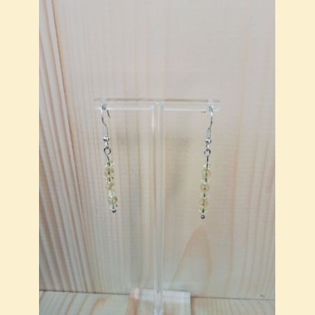 Boucles d'oreilles Chute de pierre et de cristal citrine