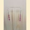 Boucles d'oreilles Chute de pierre et de cristal rhodonite
