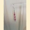 Boucles d'oreilles Chute de pierre et de cristal rhodonite