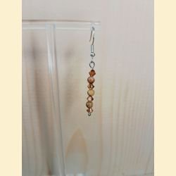 Boucles d'oreilles Chute de pierre et de cristal agate crazy lace