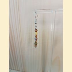 Boucles d'oreilles Chute de pierre et de cristal agate crazy lace
