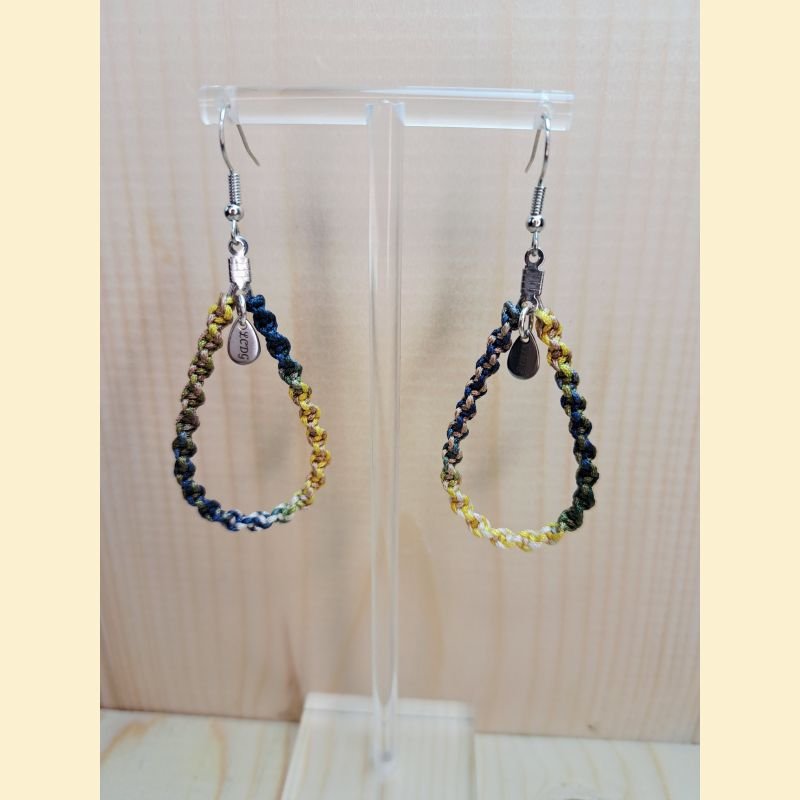 Boucles d'oreilles Gouttes en macramé jardin enchanté
