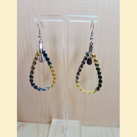 Boucles d'oreilles Gouttes en macramé jardin enchanté