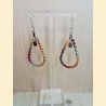Boucles d'oreilles Gouttes en macramé arc-en-ciel vif