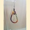 Boucles d'oreilles Gouttes en macramé arc-en-ciel vif