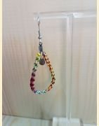 Boucles d'oreilles Gouttes en macramé arc-en-ciel vif