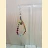 Boucles d'oreilles Gouttes en macramé arc-en-ciel vif