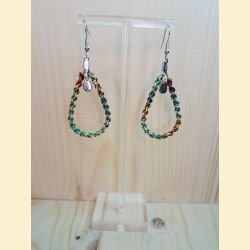 Boucles d'oreilles Gouttes en macramé brise marine
