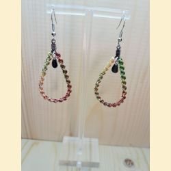 Boucles d'oreilles Gouttes en macramé forêt douce