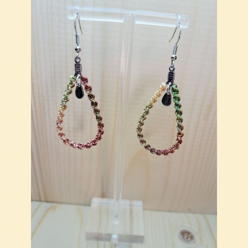 Boucles d'oreilles Gouttes en macramé forêt douce Boucles d'oreilles Gouttes en macramé forêt douce