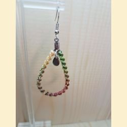 Boucles d'oreilles Gouttes en macramé forêt douce