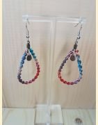 Boucles d'oreilles Gouttes en macramé fleurs du soir