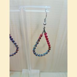 Boucles d'oreilles Gouttes en macramé coucher de feu