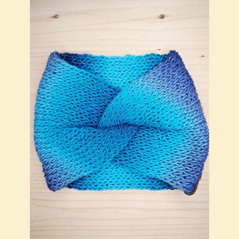 Bandeau bleu fil turquoise