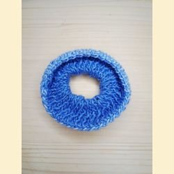 Chouchou bleu ciel et fil d'argent