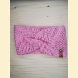 Bandeau mérinos rose bonbon enfant