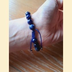 Bracelet en sodalite, aigue marine, aventurine bleu et lapis lazuli
