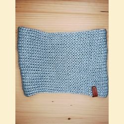 Tour de cou metallico bleu ciel