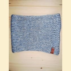 Tour de cou metallico bleu ciel doré