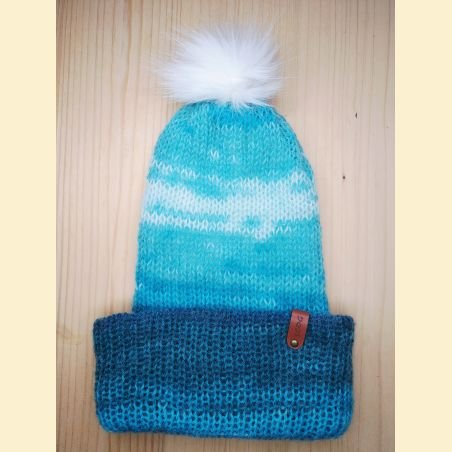 Bonnet dégradé de turquoise