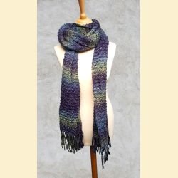 Écharpe mauve et vert