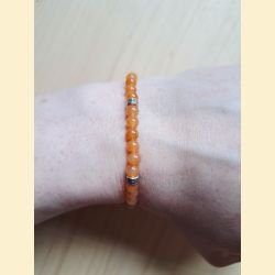 Bracelet "minéral fin" aventurine orange