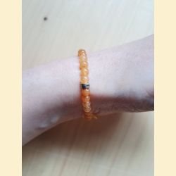 Bracelet "minéral fin" aventurine orange