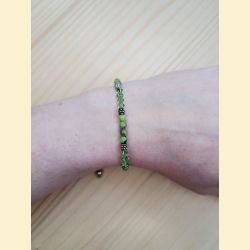 Bracelet "minéral et cristal" chrysoprase