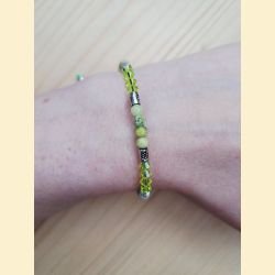 Bracelet "minéral et cristal" chrysoprase