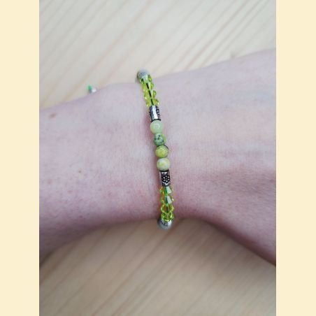 Bracelet "minéral et cristal" chrysoprase