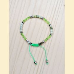 Bracelet "minéral et cristal" chrysoprase