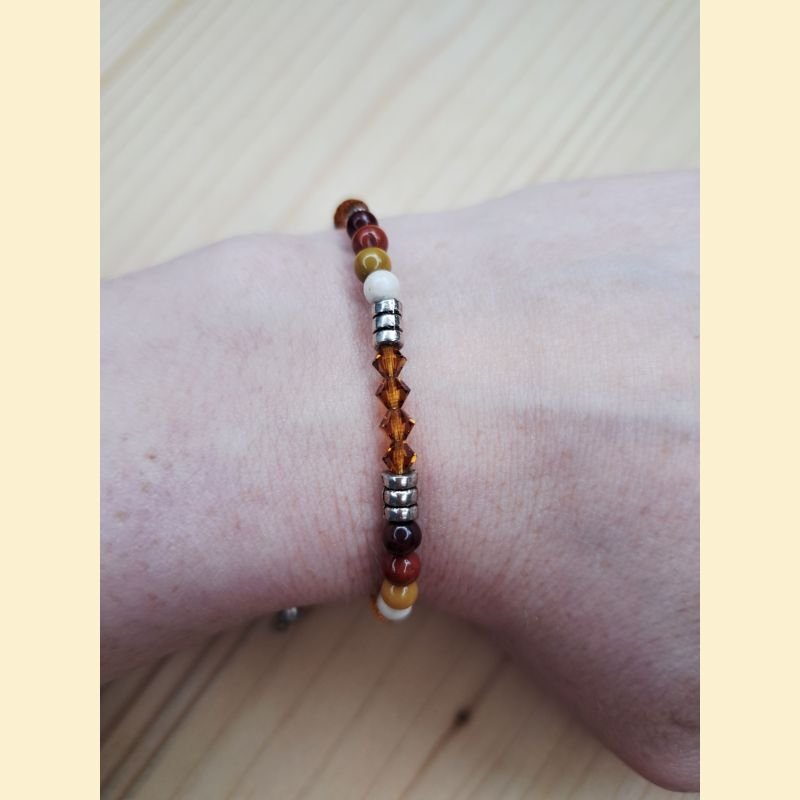 Bracelet "minéral et cristal" jaspe mokaïte