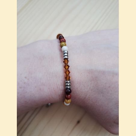 Bracelet "minéral et cristal" jaspe mokaïte