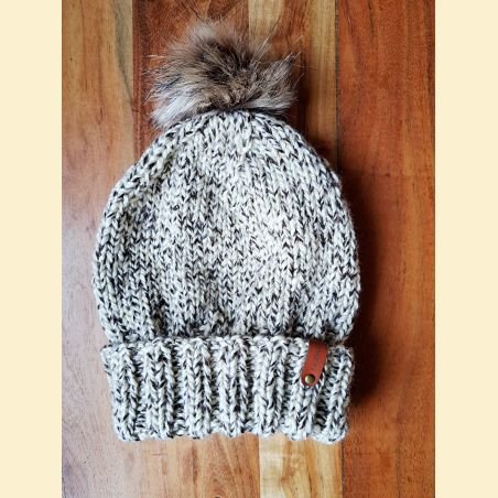 Bonnet beige et brun