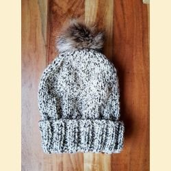 Bonnet beige et brun