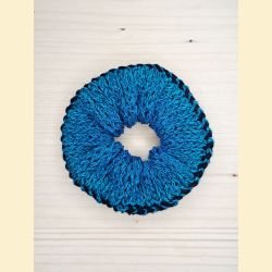 Chouchou turquoise et bleu marine