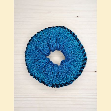 Chouchou turquoise et bleu marine