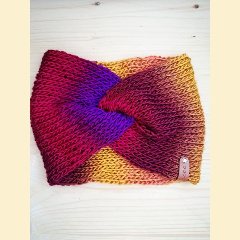 Bandeau mauve et ocre