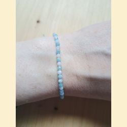 Bracelet "minéral étincelant" aigue marine et calcédoine