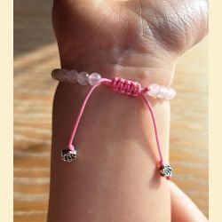 Bracelet en quartz rose