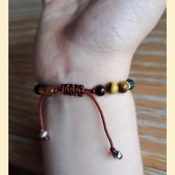 Bracelet en pierre de lave et œil de tigre