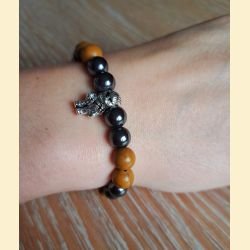 Bracelet Star Wars en hématite et bois fossile
