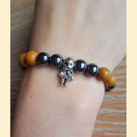 Bracelet Star Wars en hématite et bois fossile