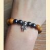 Bracelet Star Wars en hématite et bois fossile