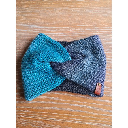 Headband gris et turquoise