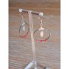 Boucles d'oreilles grises et rouges